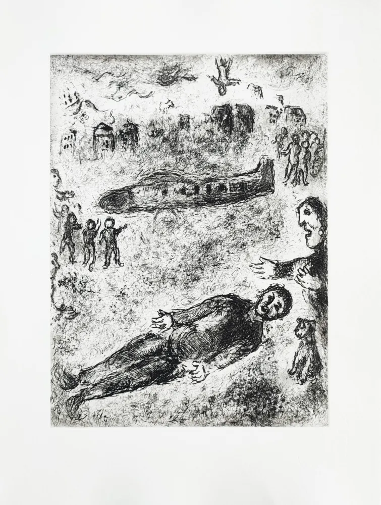 Aguafuerte Chagall - Et sur la terre