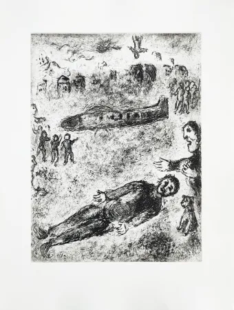 Aguafuerte Chagall - Et sur la terre