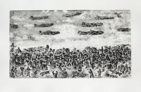 Aguafuerte Chagall - Et sur la terre