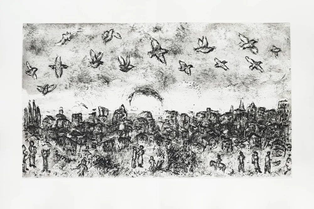 Aguafuerte Chagall - Et sur la terre