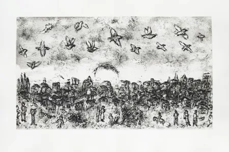 Aguafuerte Chagall - Et sur la terre