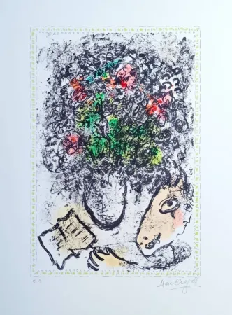 Litografía Chagall - Fleurs d'art