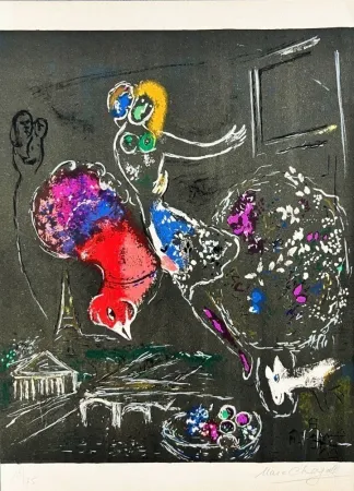 Litografía Chagall - (handsigned) La nuit à Paris