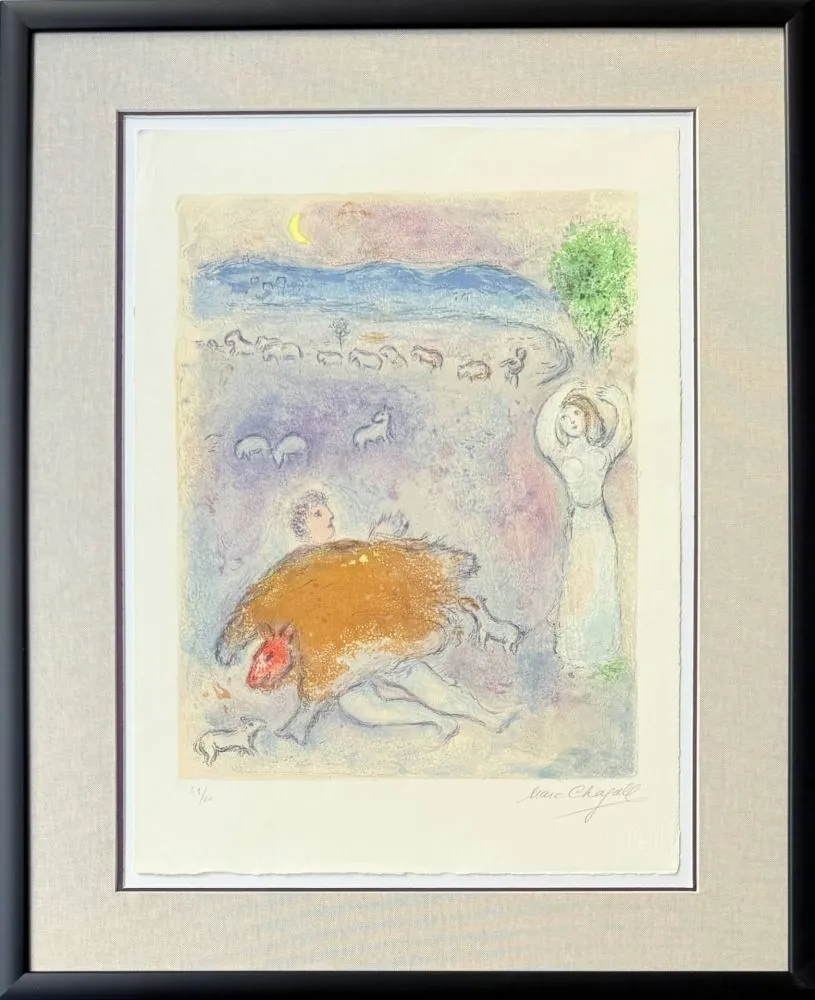 Litografía Chagall - (handsigned) La Ruse de Dorcon, from Daphnis et Chloé