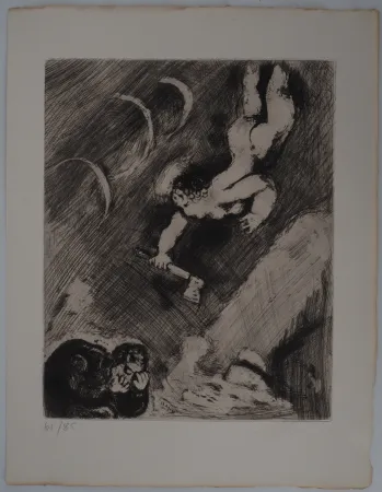 Grabado Chagall - Hermès à la hache (Le bûcheron et Mercure)