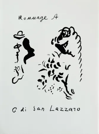 Litografía Chagall - Hommage à San Lazzaro