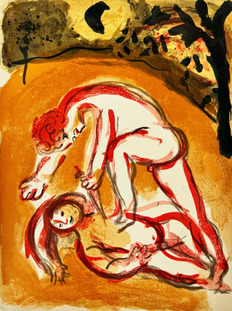 Litografía Chagall - Kain and Abel