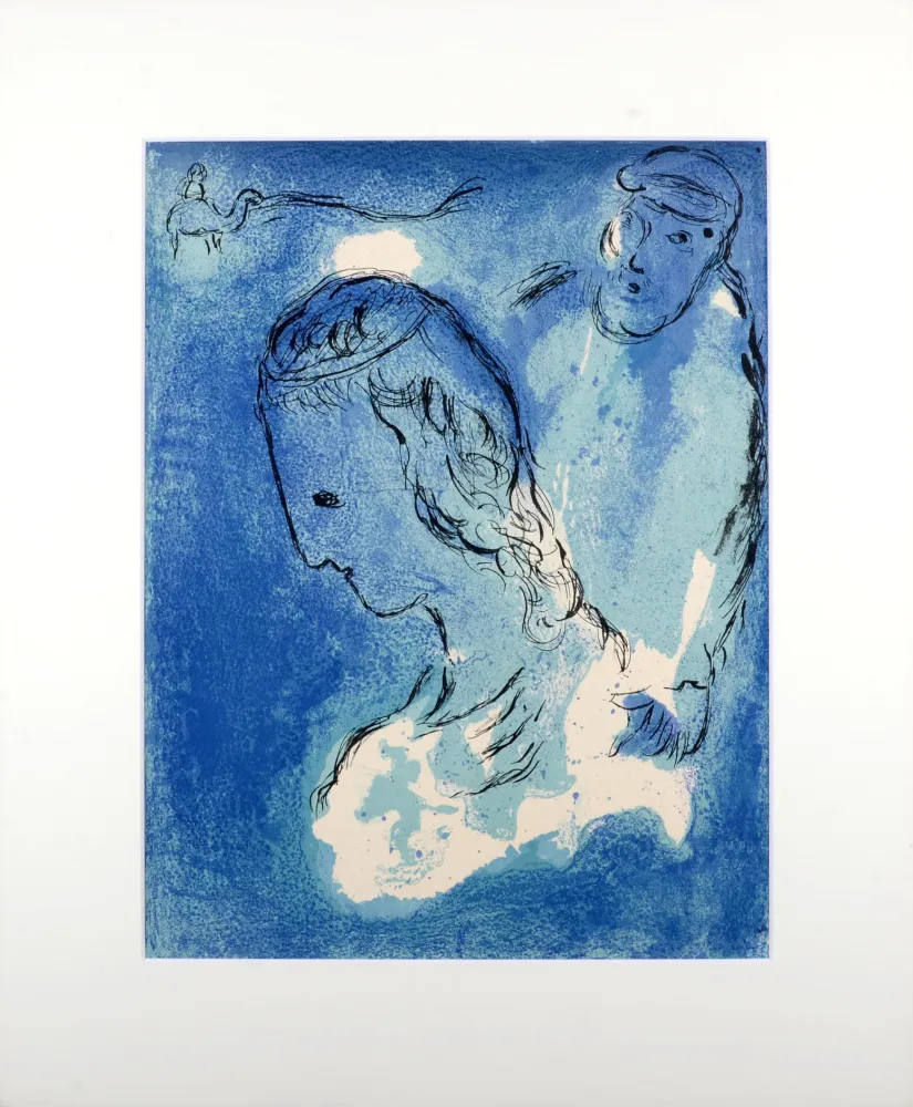 Litografía Chagall - La Bible : Abraham et Sarah, 1956