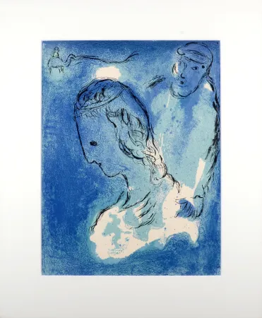 Litografía Chagall - La Bible : Abraham et Sarah, 1956