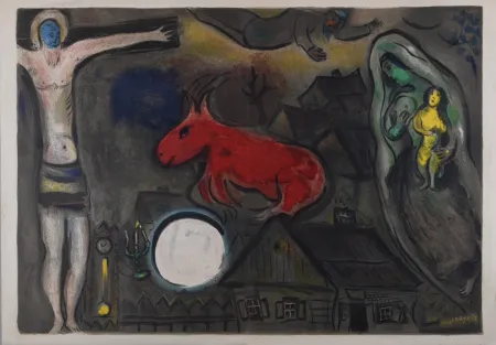 Litografía Chagall - La crucifixion mystique