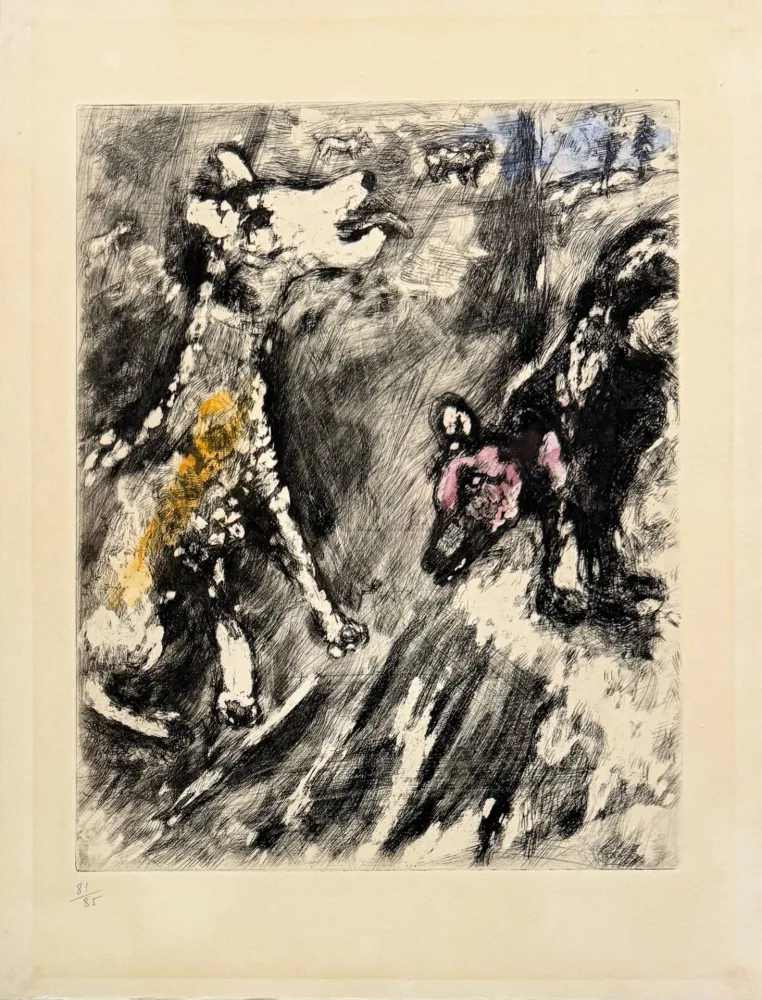 Aguafuerte Chagall - La Lice et sa compagne