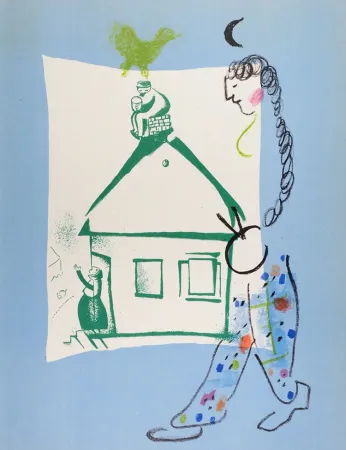 Litografía Chagall - La Maison de mon Village