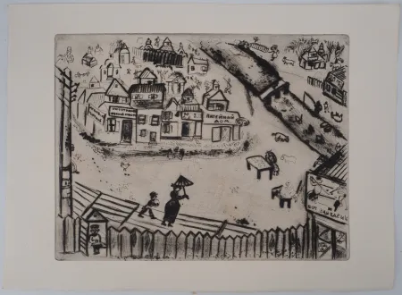 Grabado Chagall - La petite ville