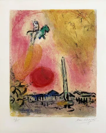 Litografía Chagall - La place de la Concorde