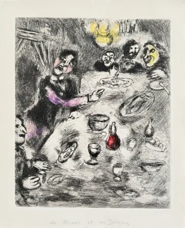 Aguafuerte Chagall - La Rieur et Les Poissons