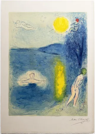 Litografía Chagall - LA SAISON D'ÉTÉ (de la Suite Daphnis & Chloé - 1961)