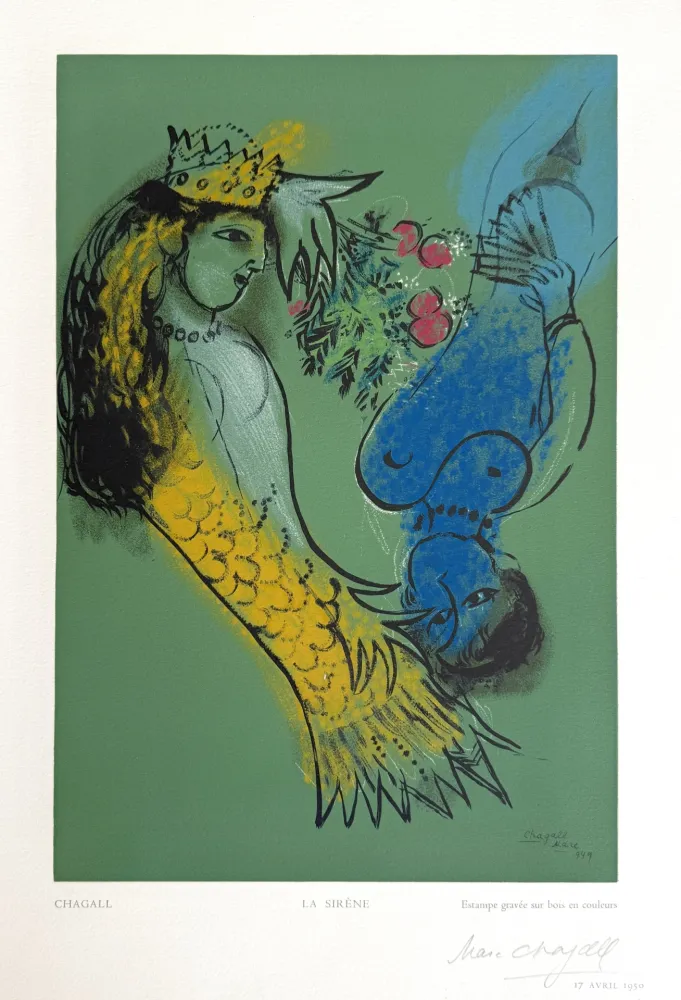 Grabado En Madera Chagall - La Sirene