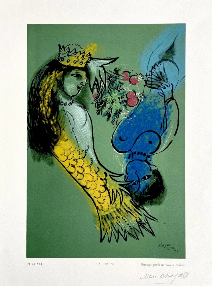 Grabado En Madera Chagall - La Sirene