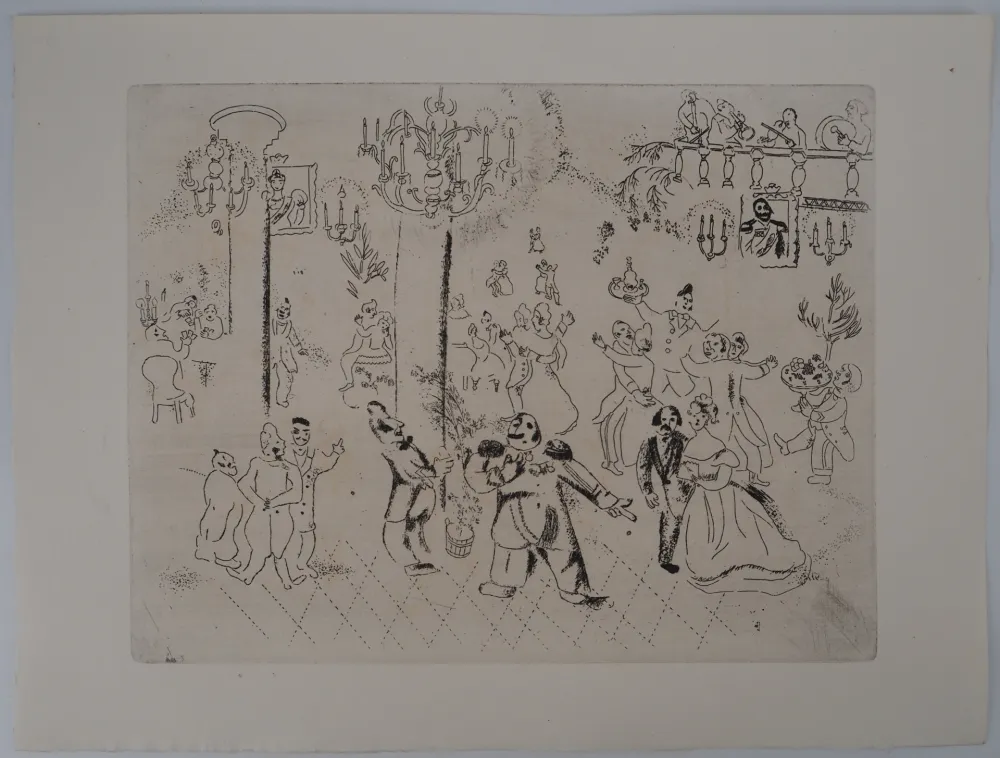 Grabado Chagall - La soirée chez le gouverneur