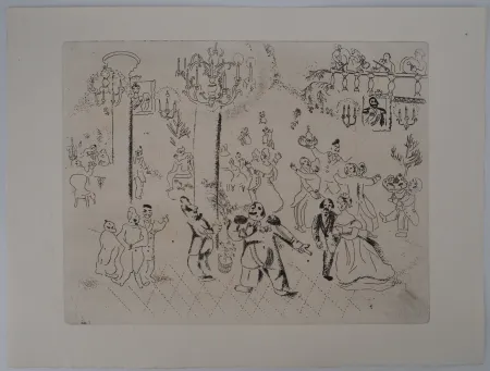 Grabado Chagall - La soirée chez le gouverneur