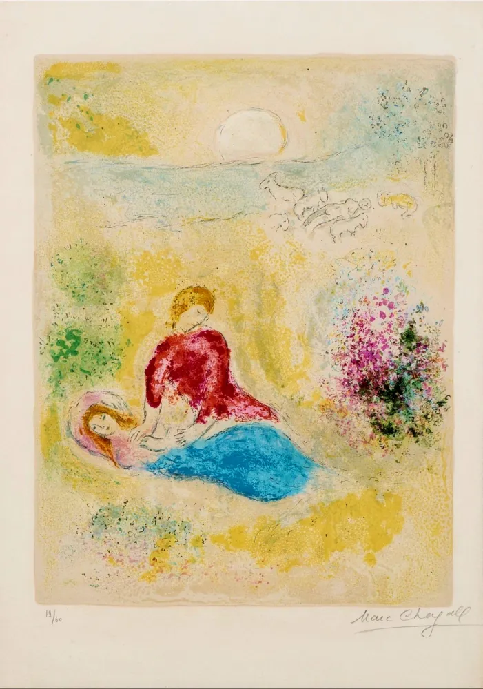 Litografía Chagall - L'arondelle - Signed Daphnis et Chloé