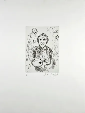 Grabado Chagall - L’Artiste et son modèle