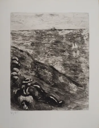 Grabado Chagall - Le berger et la mer