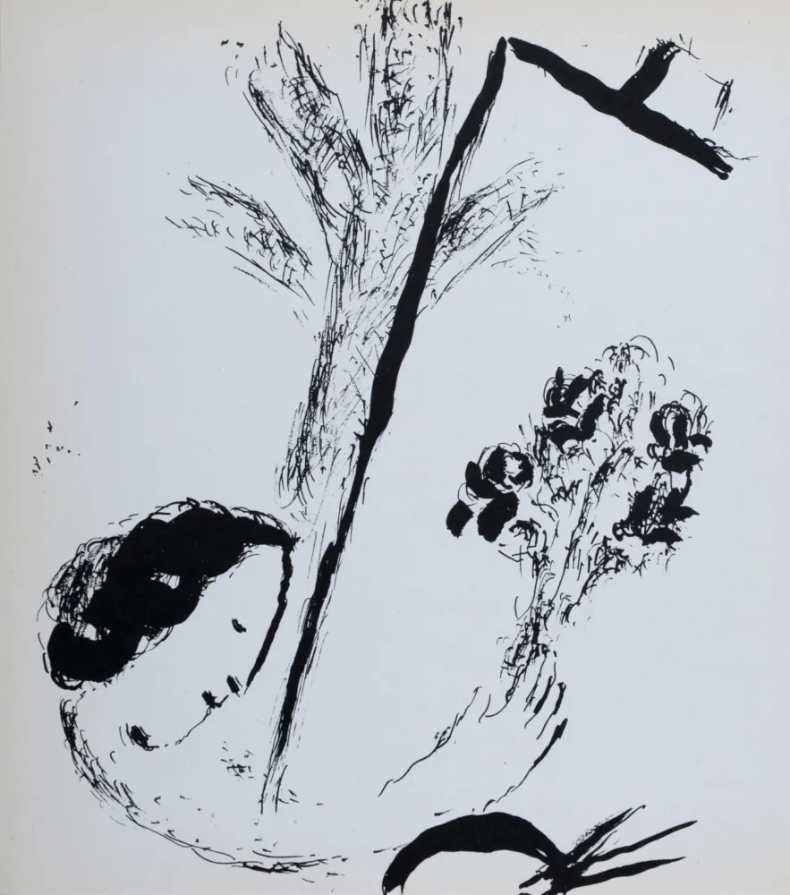 Litografía Chagall - Le bouquet à la main