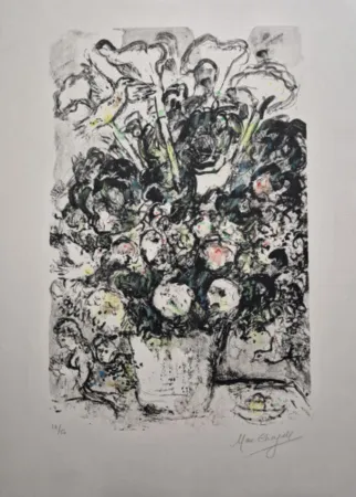 Litografía Chagall - Le Bouquet Blanc