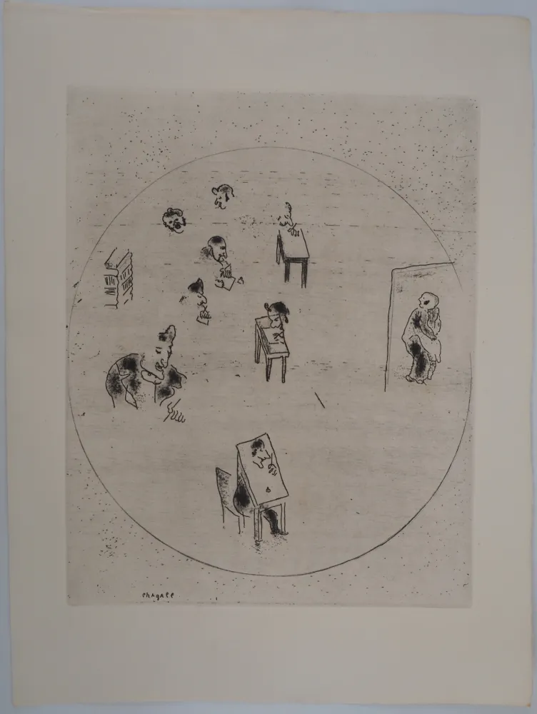 Grabado Chagall - Le bureau des contrats