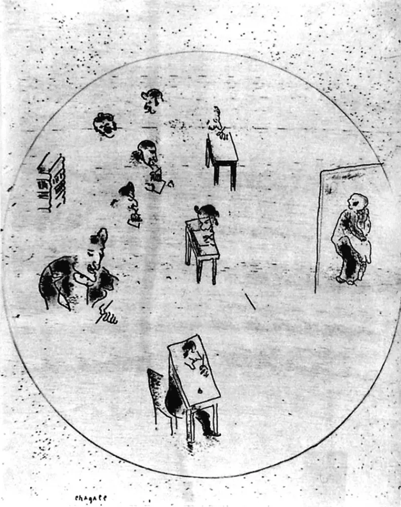 Aguafuerte Chagall - Le bureau des contrats