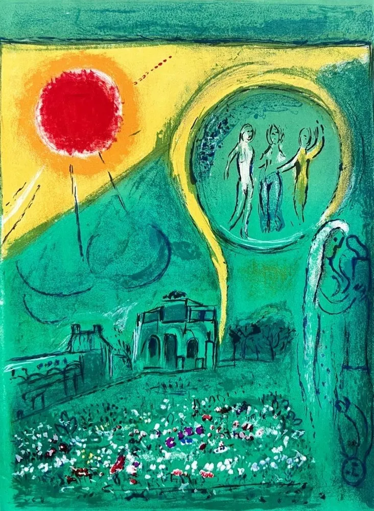Litografía Chagall - Le Carrousel du Louvre