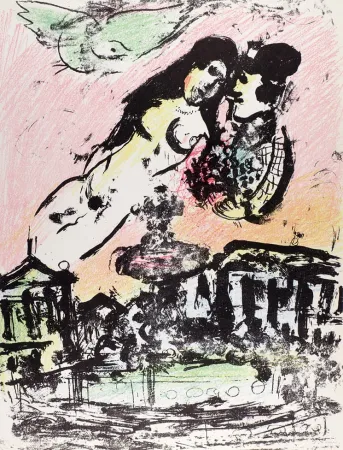 Litografía Chagall - Le ciel amoureux