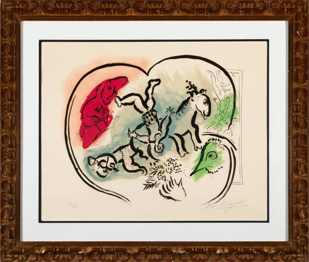 Litografía Chagall - Le coeur de cirque (The Heart of the Circus)