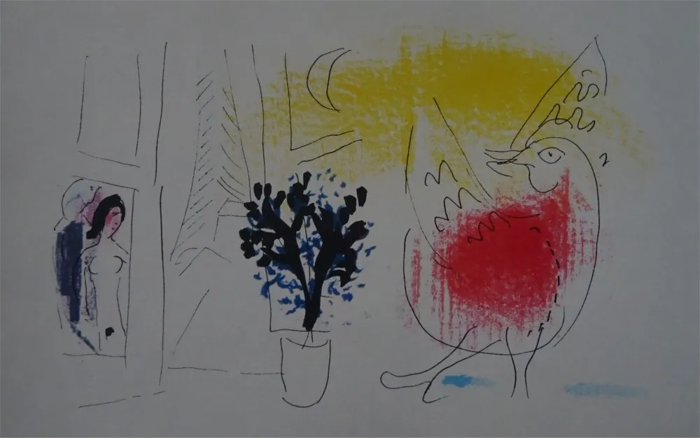 Litografía Chagall - Le Coq rouge