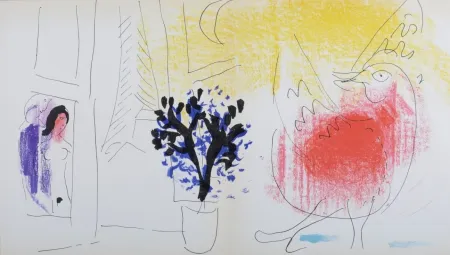 Litografía Chagall - Le Coq Rouge