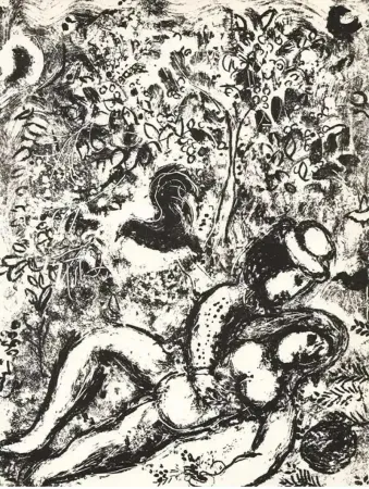 Litografía Chagall - Le couple à l'arbre