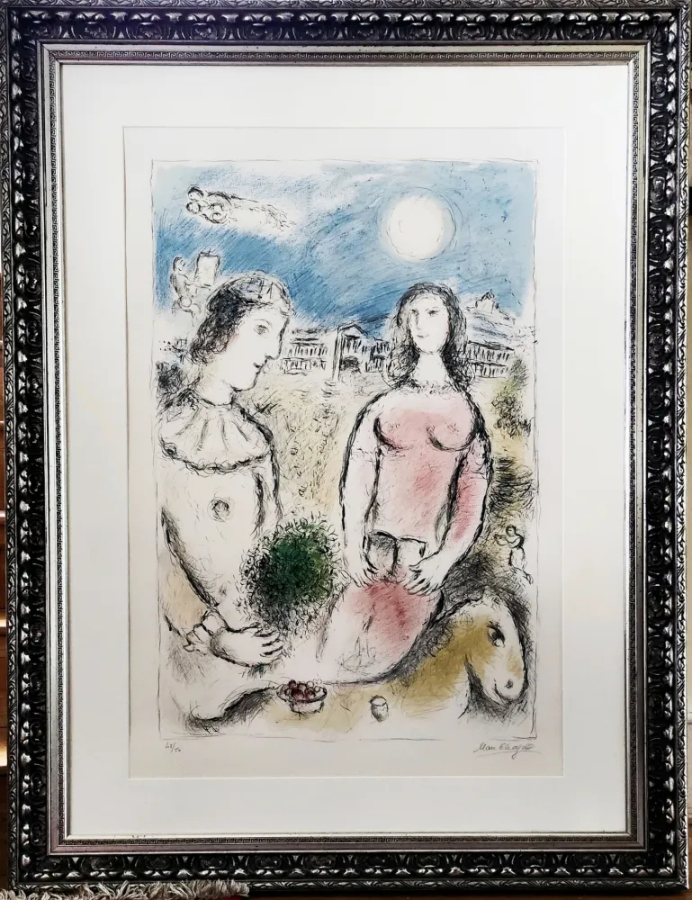 Litografía Chagall - Le couple au Crépuscule 