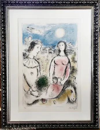 Litografía Chagall - Le couple au Crépuscule 