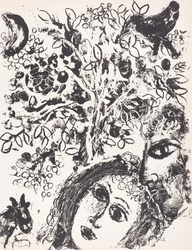 Litografía Chagall - Le Couple Devant L’Arbre
