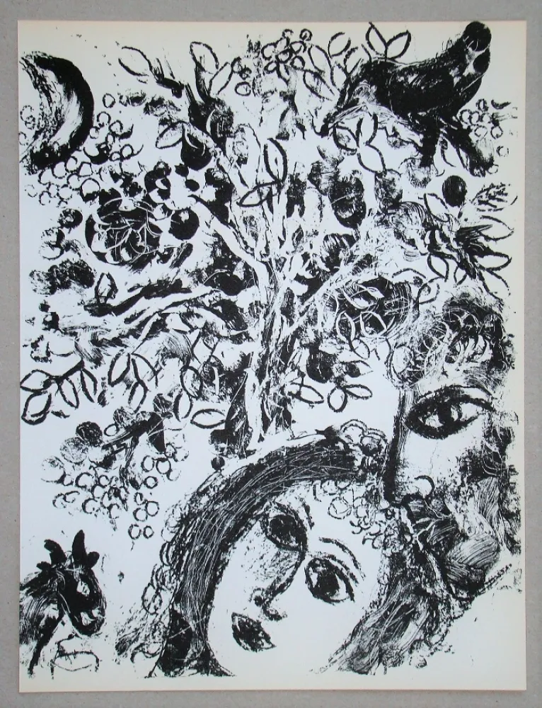 Litografía Chagall - Le Couple Devant L'Arbre