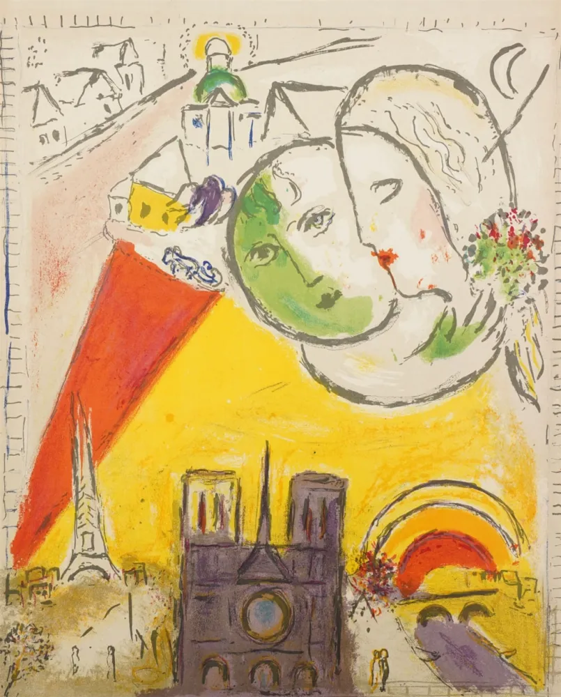 Litografía Chagall - Le Dimanche