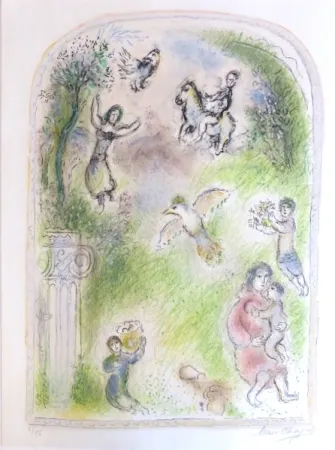 Litografía Chagall - Le jardin de pomone (The Garden of Pomona)