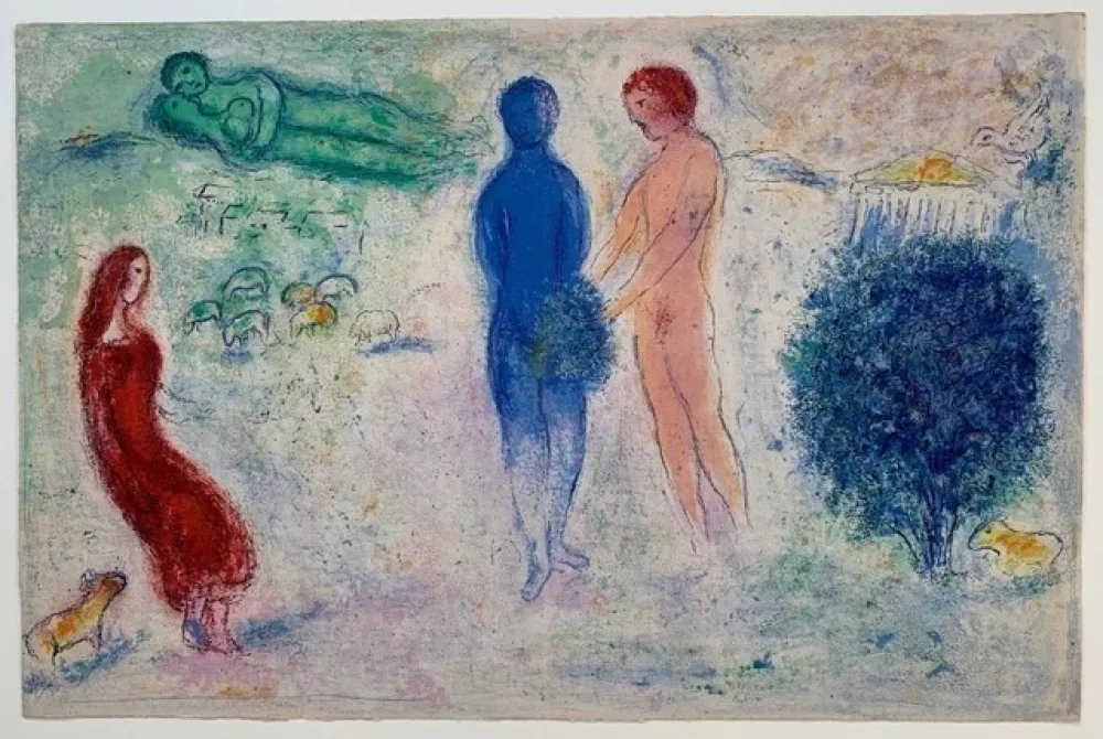 Litografía Chagall - Le jugement de Chloé