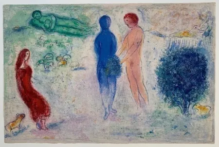 Litografía Chagall - Le jugement de Chloé