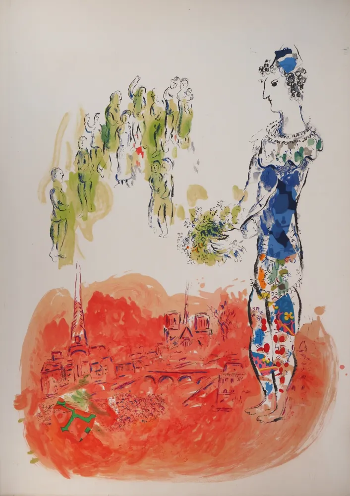 Litografía Chagall - Le magicien de Paris