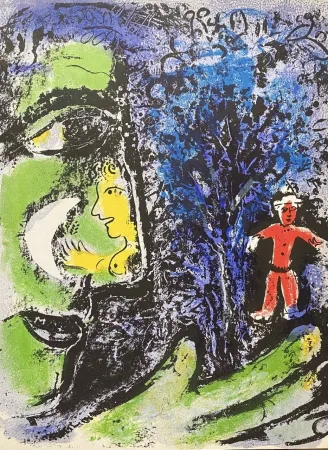 Litografía Chagall - Le Profil et l’Enfant Rouge