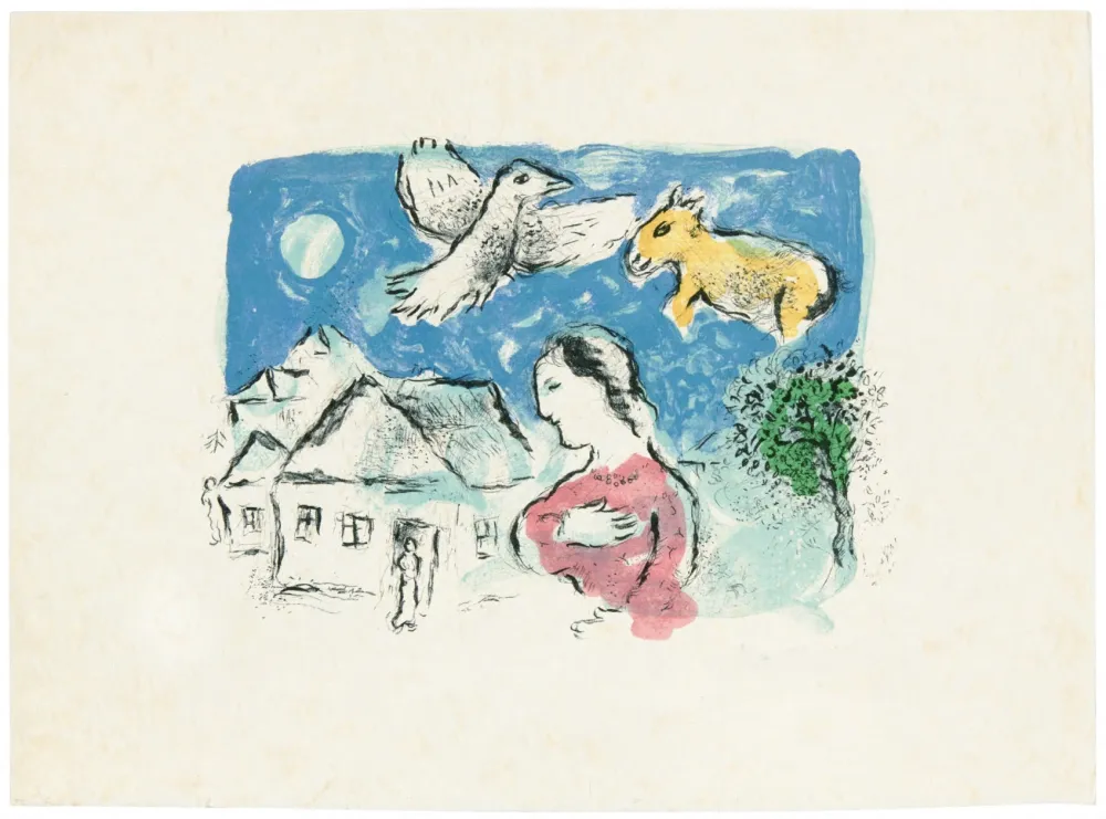 Litografía Chagall - Le village