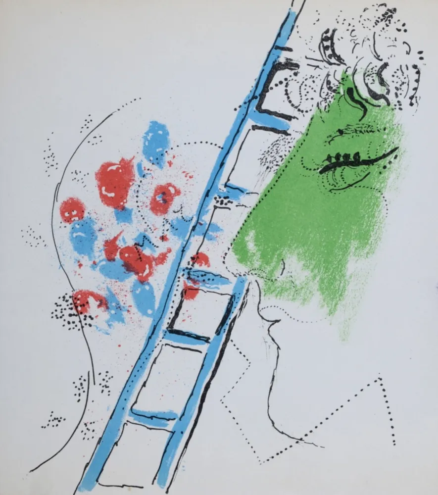 Litografía Chagall - L'échelle