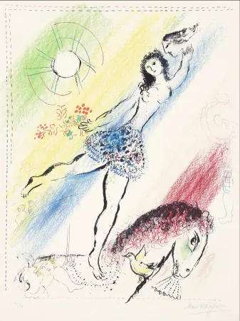 Litografía Chagall -  L’Écuyère
